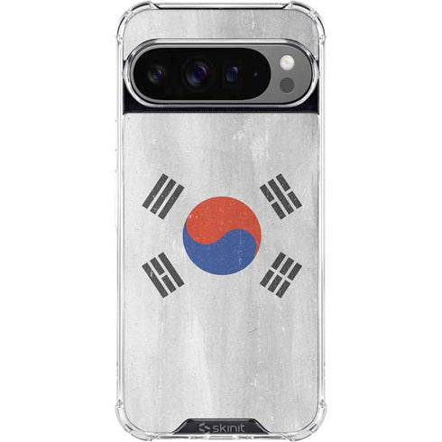 South Korean Flag Distressed Google Pixel 10 Pro XL Clear Case